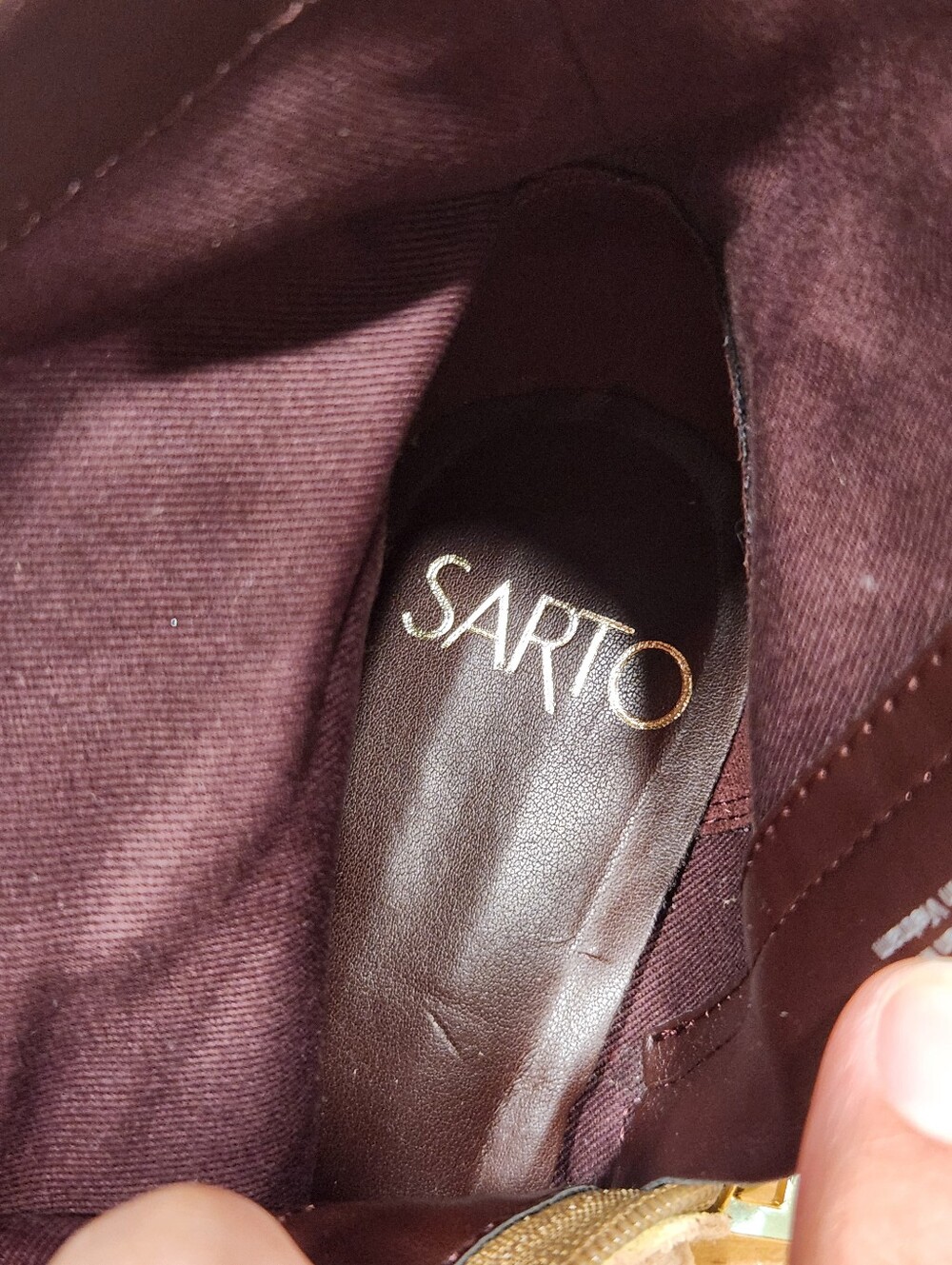 SARTO By Franco Sarto Mala Taupe Leather Kitten Heel Pointed Toe Bootie Boot 6M - Picture 7 of 14